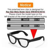 HIBLOKS 4Pcs Polarized Clip-on for Ray-Ban Meta Skyler & Gen 2 (RW4010/RW4014 52-20), Black Frame Discoloration Clips for RayBan Skyler Protect Your Eyes, Cool and Fashion(Silver, Grey, Brown, Green) HIBLOKS 4Pcs Polarized Clip-on for Ray-Ban Meta Skyler & Gen 2 (RW4010/RW4014 52-20), Black Frame Discoloration Clips for RayBan Skyler Protect Your Eyes, Cool and Fashion(Silver, Grey, Brown, Green)