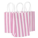 Ronvir 50Pcs Small Paper Gift Bags Bulk, 5.25 x 3.75 x 8 Kraft Paper Bag for Party Favors,Valentine's Day, Birthday, Wedding, Goodie, Retail, Jewelry - Pink Stripe Ronvir 50Pcs Small Paper Gift Bags Bulk, 5.25 x 3.75 x 8 Kraft Paper Bag for Party Favors,Valentine's Day, Birthday, Wedding, Goodie, Retail, Jewelry - Pink Stripe