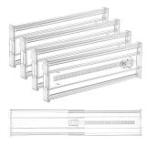 Vtopmart 4 Pack 4 Regular Upgrade Drawer Dividers for Clothes, 12.8-22.3 Expandable Dresser Drawer Organizer, Clear Plastic Separators for Dresser, Baby Clothing, Underwear, Cosmetic, Toiletries Vtopmart 4 Pack 4 Regular Upgrade Drawer Dividers for Clothes, 12.8-22.3 Expandable Dresser Drawer Organizer, Clear Plastic Separators for Dresser, Baby Clothing, Underwear, Cosmetic, Toiletries