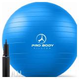 ProBody Pilates Exercise Ball - Multiple Sizes Gym Grade Balance Ball for Fitness, Workout, Pregnancy & Physical Therapy, Stability Yoga Ball Chair (Blue, 65cm) ProBody Pilates Exercise Ball - Multiple Sizes Gym Grade Balance Ball for Fitness, Workout, Pregnancy & Physical Therapy, Stability Yoga Ball Chair (Blue, 65cm)