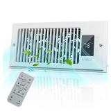 VallisCo Register Booster Fan 4x10, 10-Speed Quiet Vent Fan with Negative Ion, Thermostat & Remote, Enhances and Improves Heating & Cooling Efficiency, Air Vent Booster for Home Room Comfort, White VallisCo Register Booster Fan 4x10, 10-Speed Quiet Vent Fan with Negative Ion, Thermostat & Remote, Enhances and Improves Heating & Cooling Efficiency, Air Vent Booster for Home Room Comfort, White
