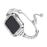 Secbolt Bling Bands Compatible with Apple Watch Band 38mm with Case, Women Dressy Metal Bracelet with Rhinestone Bumper for iWatch Series 3/2/1, Silver Secbolt Bling Bands Compatible with Apple Watch Band 38mm with Case, Women Dressy Metal Bracelet with Rhinestone Bumper for iWatch Series 3/2/1, Silver