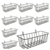 Oungy 10 PCS Wire Baskets Wall Grid Panel Hanging Wire Basket Hanging Wall Baskets No Drilling Wall Hanging Baskets Grid Wall Storage Basket for Kitchen Bathroom Home Decor Supplies, Black Oungy 10 PCS Wire Baskets Wall Grid Panel Hanging Wire Basket Hanging Wall Baskets No Drilling Wall Hanging Baskets Grid Wall Storage Basket for Kitchen Bathroom Home Decor Supplies, Black