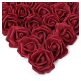 IPOPU Artificial Rose Flower Heads, 100 Pcs Real Looking Burgundy Foam Fake Roses for DIY Wedding Baby Shower Centerpieces Arrangements Party Tables Home Decorations (Wine red, Stemless) IPOPU Artificial Rose Flower Heads, 100 Pcs Real Looking Burgundy Foam Fake Roses for DIY Wedding Baby Shower Centerpieces Arrangements Party Tables Home Decorations (Wine red, Stemless)