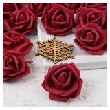 IPOPU Artificial Rose Flower Heads, 100 Pcs Real Looking Burgundy Foam Fake Roses for DIY Wedding Baby Shower Centerpieces Arrangements Party Tables Home Decorations (Wine red, Stemless) IPOPU Artificial Rose Flower Heads, 100 Pcs Real Looking Burgundy Foam Fake Roses for DIY Wedding Baby Shower Centerpieces Arrangements Party Tables Home Decorations (Wine red, Stemless)