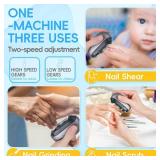 Electric Nail Clipper with LED Light, 2 Speeds Nail File & Baby Automatic Nail Clipper, 3 in 1 Design, USB Rechargeable Safety Fingernail Trimmer for Baby, Kids, Seniors, Caregivers (Frosted Black) Electric Nail Clipper with LED Light, 2 Speeds Nail File & Baby Automatic Nail Clipper, 3 in 1 Design, USB Rechargeable Safety Fingernail Trimmer for Baby, Kids, Seniors, Caregivers (Frosted Black)