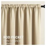 CUCRAF Blackout Curtains 54 inches Long, Room Darkening Window Curtain Panels, Rod Pocket Thermal Insulated Solid Drapes for Bedroom Living Room, 52x54 inch, Light Beige, Set of 2 Panels CUCRAF Blackout Curtains 54 inches Long, Room Darkening Window Curtain Panels, Rod Pocket Thermal Insulated Solid Drapes for Bedroom Living Room, 52x54 inch, Light Beige, Set of 2 Panels