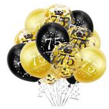 SHUNTAI 75th Birthday Balloons Black and Gold 75th Birthday Decorations for Men Women Happy 75 Birthday Latex Confetti Balloon 75 Years Old Theme Party Decor Supplies 15 Pack 12 Inch SHUNTAI 75th Birthday Balloons Black and Gold 75th Birthday Decorations for Men Women Happy 75 Birthday Latex Confetti Balloon 75 Years Old Theme Party Decor Supplies 15 Pack 12 Inch