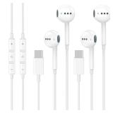 2 Pack USB C Headphones for iPhone 17 16 15, Type C Earphones with Microphone & Remote Control Noise Cancelling Wired Earbuds USB C for iPhone 17 16 15 Pro Max, iPad Pro, Galaxy S25 S24 Ultra, Pixel 9 2 Pack USB C Headphones for iPhone 17 16 15, Type C Earphones with Microphone & Remote Control Noise Cancelling Wired Earbuds USB C for iPhone 17 16 15 Pro Max, iPad Pro, Galaxy S25 S24 Ultra, Pixel 9