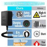 FLHFULIHUA 12 Volt Battery Charger for Kids Ride on Toys - Universal Charger for Best Choice Products Wrangler SUV Kid Trax Dynacraft Kidzone Bumper, ETL Listed FLHFULIHUA 12 Volt Battery Charger for Kids Ride on Toys - Universal Charger for Best Choice Products Wrangler SUV Kid Trax Dynacraft Kidzone Bumper, ETL Listed