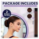 Andlane French Hair Bun Maker - Easy Donut and Bun makers for Women's hair & Kids - for Shaping medium length and normal thickness hair into Perfect Bun (Brown - Pack of 2) Andlane French Hair Bun Maker - Easy Donut and Bun makers for Women's hair & Kids - for Shaping medium length and normal thickness hair into Perfect Bun (Brown - Pack of 2)