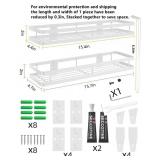 Spice Rack Organizer Wall Mount - 15.7in 2Pack [Upgraded Version] Hanging Seasoning Organizer Shelf with Paper Towel Holder, Storage for Cabinet or Wall Mounted with 4 Strong Hooks (Rice white)