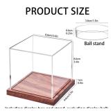 Baseball Display Case, No Assembly Required Clear Cube Tennis Ball Holder with Solid Wooden Base, Autograph Baseball Stand Box for Single Ball (1 Pack) Baseball Display Case, No Assembly Required Clear Cube Tennis Ball Holder with Solid Wooden Base, Autograph Baseball Stand Box for Single Ball (1 Pack)