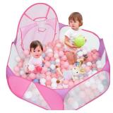 Eocolz Kids Ball Pit Large Pop Up Childrens Ball Pits Tent for Toddlers Playhouse Baby Crawl Playpen with Basketball Hoop and Zipper Storage Bag, 4 Ft/120CM, Balls Not Included (Pink) Eocolz Kids Ball Pit Large Pop Up Childrens Ball Pits Tent for Toddlers Playhouse Baby Crawl Playpen with Basketball Hoop and Zipper Storage Bag, 4 Ft/120CM, Balls Not Included (Pink)