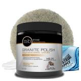 MB Stone Care Granite Polishing Compound 8.5 oz - Norton Ultra Grizzly Pad 7-3/4 Inch - 16 x 16 Microfiber Cloth - Gloves - Bundle - 4 Items MB Stone Care Granite Polishing Compound 8.5 oz - Norton Ultra Grizzly Pad 7-3/4 Inch - 16 x 16 Microfiber Cloth - Gloves - Bundle - 4 Items