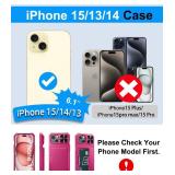 BXYJY for iPhone 15, iPhone 14, iPhone 13 Wallet Case with Card Holder(4-5 Cards), Slide Camera Cover, Military Grade Drop Protection, Heavy Duty Girly Men Phone Case for iPhone 15/14/13, Hot Pink BXYJY for iPhone 15, iPhone 14, iPhone 13 Wallet Case with Card Holder(4-5 Cards), Slide Camera Cover, Military Grade Drop Protection, Heavy Duty Girly Men Phone Case for iPhone 15/14/13, Hot Pink