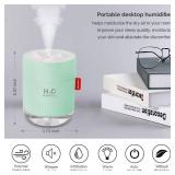 Green Portable Mini Humidifier, 500ml Small Cool Mist USB Desktop Humidifier for Baby Bedroom, Travel, Office, Home - Auto Shut-Off, 2 Mist Modes, Super Quiet Green Portable Mini Humidifier, 500ml Small Cool Mist USB Desktop Humidifier for Baby Bedroom, Travel, Office, Home - Auto Shut-Off, 2 Mist Modes, Super Quiet