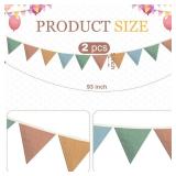 Oudain 2 Pcs Pennant Banner Flags Nursery Garland Triangle Bunting Flags Playroom Wall Decor Banner for Nursery Baby Shower Birthday Boho Wedding Party Event, Each 7.75 ft(Warm Color) Oudain 2 Pcs Pennant Banner Flags Nursery Garland Triangle Bunting Flags Playroom Wall Decor Banner for Nursery Baby Shower Birthday Boho Wedding Party Event, Each 7.75 ft(Warm Color)