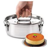 Okllen 18/8 Stainless Steel Flan Mold, 65 Oz Flan Pan with Lid and Handle, Flanera Flan Maker Mold Compatible with 6 Quart Instant Pot Okllen 18/8 Stainless Steel Flan Mold, 65 Oz Flan Pan with Lid and Handle, Flanera Flan Maker Mold Compatible with 6 Quart Instant Pot