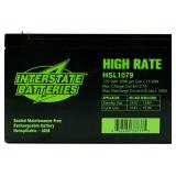 Interstate Batteries 12V 9Ah High Rate Battery (F2 Terminal) SLA AGM VRLA Rechargeable Replacement for APC Smart-UPS, UPS Back Up Systems, Security, Medical Devices (HSL1079) Interstate Batteries 12V 9Ah High Rate Battery (F2 Terminal) SLA AGM VRLA Rechargeable Replacement for APC Smart-UPS, UPS Back Up Systems, Security, Medical Devices (HSL1079)