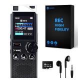 Professional 264GB WUCOTC Digital Voice Recorder - Voice Activated Recorder for Lectures Meetings - 18000 Hours Recording Device with Playback, MP3 Player, Password Protection, Variable Speed, Black Professional 264GB WUCOTC Digital Voice Recorder - Voice Activated Recorder for Lectures Meetings - 18000 Hours Recording Device with Playback, MP3 Player, Password Protection, Variable Speed, Black