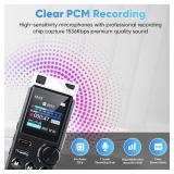 Professional 264GB WUCOTC Digital Voice Recorder - Voice Activated Recorder for Lectures Meetings - 18000 Hours Recording Device with Playback, MP3 Player, Password Protection, Variable Speed, Black Professional 264GB WUCOTC Digital Voice Recorder - Voice Activated Recorder for Lectures Meetings - 18000 Hours Recording Device with Playback, MP3 Player, Password Protection, Variable Speed, Black