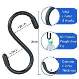3 Inch Vinyl Coated S Hook,S Hooks for Hanging Plants ,10 Pack Non Slip Heavy Duty S Hooks ,Small Rubber Coated Steel Metal Black Closet S Hook for Hanging Jeans Plants Jewelry Pot Pan Cups Towels 3 Inch Vinyl Coated S Hook,S Hooks for Hanging Plants ,10 Pack Non Slip Heavy Duty S Hooks ,Small Rubber Coated Steel Metal Black Closet S Hook for Hanging Jeans Plants Jewelry Pot Pan Cups Towels