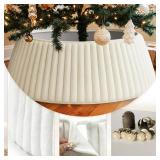 OurWarm White Christmas Tree Collar, Luxury Plush Faux Fur Tree Collar with Stripe Textured Pattern, Soft Fluffy Xmas Tree Ring Boho Tree Skirt for Holiday Decorations Indoor Home Decor OurWarm White Christmas Tree Collar, Luxury Plush Faux Fur Tree Collar with Stripe Textured Pattern, Soft Fluffy Xmas Tree Ring Boho Tree Skirt for Holiday Decorations Indoor Home Decor