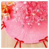 Civaner 48 Inch Pink Plush Christmas Tree Skirts with Bows Faux Fur Plush Xmas Skirt Mat Holiday Fur Carpet Decorations for Xmas New Year Holiday Indoor Home Vintage Party Decorations Civaner 48 Inch Pink Plush Christmas Tree Skirts with Bows Faux Fur Plush Xmas Skirt Mat Holiday Fur Carpet Decorations for Xmas New Year Holiday Indoor Home Vintage Party Decorations