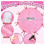 Civaner 48 Inch Pink Plush Christmas Tree Skirts with Bows Faux Fur Plush Xmas Skirt Mat Holiday Fur Carpet Decorations for Xmas New Year Holiday Indoor Home Vintage Party Decorations Civaner 48 Inch Pink Plush Christmas Tree Skirts with Bows Faux Fur Plush Xmas Skirt Mat Holiday Fur Carpet Decorations for Xmas New Year Holiday Indoor Home Vintage Party Decorations