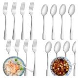 24 Pcs Forks and Spoons Silverware Set, Food Grade Stainless Steel Flatware Cutlery Set for Home, Kitchen and Restaurant, 12 Dinner Fork(8) and 12 Teaspoon(6.7), Mirror Polished, Dishwasher Safe 24 Pcs Forks and Spoons Silverware Set, Food Grade Stainless Steel Flatware Cutlery Set for Home, Kitchen and Restaurant, 12 Dinner Fork(8) and 12 Teaspoon(6.7), Mirror Polished, Dishwasher Safe