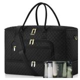 CLOKARS Travel Duffle Bag, Wide Open Large Weekender Bag for Women with Shoe Compartment, Carry on Overnight Bags with Toiletry Bag, Hospital Bag for Women Labor Delivery with Wet Pocket (Black) CLOKARS Travel Duffle Bag, Wide Open Large Weekender Bag for Women with Shoe Compartment, Carry on Overnight Bags with Toiletry Bag, Hospital Bag for Women Labor Delivery with Wet Pocket (Black)
