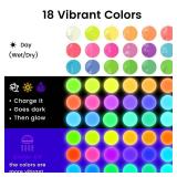 ARTME Glow in The Dark Paint, 18 Bright Colors 22ml/0.75oz Blacklight Paint Set, Neon Craft Paints, Glow Fluorescent Acrylic Paints Perfect for DIY projects, Halloween and Christmas Decorations ARTME Glow in The Dark Paint, 18 Bright Colors 22ml/0.75oz Blacklight Paint Set, Neon Craft Paints, Glow Fluorescent Acrylic Paints Perfect for DIY projects, Halloween and Christmas Decorations