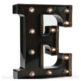 OYCBUZO Light Up Black Alphabet Marquee Letters Sign LED Marquee Number Lights Sign for Night Light Home Bar Christmas Lamp Birthday Party Wedding Decoration E OYCBUZO Light Up Black Alphabet Marquee Letters Sign LED Marquee Number Lights Sign for Night Light Home Bar Christmas Lamp Birthday Party Wedding Decoration E