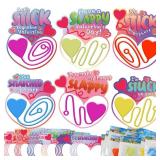 NAISEN Valentines Cards for Kids Classroom with Heart Shape Sticky Toys, 5 Colors Stretchy Slappy Toys Kids Valentines Day Gifts for School Exchange, Non Candy Boys Girls Party Favors Prizes NAISEN Valentines Cards for Kids Classroom with Heart Shape Sticky Toys, 5 Colors Stretchy Slappy Toys Kids Valentines Day Gifts for School Exchange, Non Candy Boys Girls Party Favors Prizes