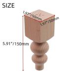 Chinflly 4 Pcs Wooden Furniture Legs 5.9 Inch Height Unfinished Wood Furniture Legs European Style Solid Wood Furniture Replacement Feet for Sofa Cabinet Wardrobe Table Couch Ottoman Chinflly 4 Pcs Wooden Furniture Legs 5.9 Inch Height Unfinished Wood Furniture Legs European Style Solid Wood Furniture Replacement Feet for Sofa Cabinet Wardrobe Table Couch Ottoman
