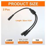 MECCANIXITY 2 Pcs DC Cable Splitter, 12.6 10A 1 DC5521 Female to 2 DC5521 Female Splitter Adapter Cable, 1 to 2 Splitter Cord for CCTV Cameras, DVR, Power Supply MECCANIXITY 2 Pcs DC Cable Splitter, 12.6 10A 1 DC5521 Female to 2 DC5521 Female Splitter Adapter Cable, 1 to 2 Splitter Cord for CCTV Cameras, DVR, Power Supply