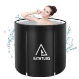 STARBRILLIANT Portable Foldable Bathtub, Collapsible Adult Travel Bath Tub for Camping, Home & Spa, Space-Saving Storage, Durable PVC Material (Black, 27inch) STARBRILLIANT Portable Foldable Bathtub, Collapsible Adult Travel Bath Tub for Camping, Home & Spa, Space-Saving Storage, Durable PVC Material (Black, 27inch)