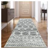 jinchan Moroccan Runner Rug 3x7 - Kitchen Machine Washable Runner Rug Modern Geometric Low-Pile Lightweight Non-Slip Carpet for Entryway Hallway Laundry Room Bedroom Bedside (3x7ft, Grey) jinchan Moroccan Runner Rug 3x7 - Kitchen Machine Washable Runner Rug Modern Geometric Low-Pile Lightweight Non-Slip Carpet for Entryway Hallway Laundry Room Bedroom Bedside (3x7ft, Grey)