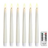FREEPOWER Flameless Taper Candles with Remote Timer, 9.84' Real Wax LED Candlesticks Battery Operated 3D Flickering Realistic,6PCS Tall Candle for Wedding,Party,Christmas,Home Decor (White) FREEPOWER Flameless Taper Candles with Remote Timer, 9.84' Real Wax LED Candlesticks Battery Operated 3D Flickering Realistic,6PCS Tall Candle for Wedding,Party,Christmas,Home Decor (White)