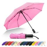 SoulRain Umbrellas for Rain, Durable & Compact Umbrella, Backpack, Purse, Portable Umbrella for Travel - Auto Open Close Strong Fiberglass(Pink) SoulRain Umbrellas for Rain, Durable & Compact Umbrella, Backpack, Purse, Portable Umbrella for Travel - Auto Open Close Strong Fiberglass(Pink)