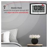 WallarGe Atomic Clock with Indoor Temperature and Humidity, 12.5 Inch Self-Setting Digital Wall Clock or Desk Clock, Battery Operated Digital Clock Large Display for Seniors, Auto DST WallarGe Atomic Clock with Indoor Temperature and Humidity, 12.5 Inch Self-Setting Digital Wall Clock or Desk Clock, Battery Operated Digital Clock Large Display for Seniors, Auto DST