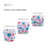 ALVABABY Swim Diapers 2pcs Baby & Toddler Snap One Size Reusable Adjustable Swim Diapers for Swim Classes SW09-10 ALVABABY Swim Diapers 2pcs Baby & Toddler Snap One Size Reusable Adjustable Swim Diapers for Swim Classes SW09-10