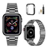 MioHHR Solid Stainless Steel Band Compatible with Apple Watch 45mm, Metal Strap with Soft TPU Case for iWatch Series 9 8 7 45mm Women and Men, Space Gray MioHHR Solid Stainless Steel Band Compatible with Apple Watch 45mm, Metal Strap with Soft TPU Case for iWatch Series 9 8 7 45mm Women and Men, Space Gray