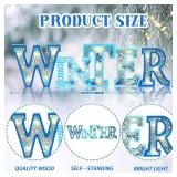 Geetery Blue Winter LED Wooden Sign Blue Snowflake Decorations Rustic Wooden Words Sign Tabletop Centerpiece Decor for Winter Christmas Table Home Office Party Geetery Blue Winter LED Wooden Sign Blue Snowflake Decorations Rustic Wooden Words Sign Tabletop Centerpiece Decor for Winter Christmas Table Home Office Party