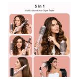 Nimmu Blow Dryer Brush Set, 5-in-1 Hot Air Brush Set, All-in-One Hair Styler for Salon Blowouts, Smoothing, Curling & Volumizing and Straightening, Less Frizz & Heat Damage, Pink Nimmu Blow Dryer Brush Set, 5-in-1 Hot Air Brush Set, All-in-One Hair Styler for Salon Blowouts, Smoothing, Curling & Volumizing and Straightening, Less Frizz & Heat Damage, Pink