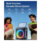Karaoke Machine with 2 Wireless Rechargeable Microphones: Portable Bluetooth Speaker for Adults & Kids - PA System with Lights Supports TWS/TF Card/USB/AUX for Home Party Karaoke Machine with 2 Wireless Rechargeable Microphones: Portable Bluetooth Speaker for Adults & Kids - PA System with Lights Supports TWS/TF Card/USB/AUX for Home Party