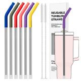 Soledea 40 oz Straight Metal Straws for 40 oz Stanley Tumbler, 6Pcs Stainless Steel Reusable Drinking Metal Straw with Colourful Silicone Tips,Straw for Glass Cups, BPA FREE Soledea 40 oz Straight Metal Straws for 40 oz Stanley Tumbler, 6Pcs Stainless Steel Reusable Drinking Metal Straw with Colourful Silicone Tips,Straw for Glass Cups, BPA FREE