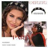 Coridy Black Baroque Headbands Pearl Rhinestones Wide Headband Velvet Jeweled Hair accessories for Women (Elegant) Coridy Black Baroque Headbands Pearl Rhinestones Wide Headband Velvet Jeweled Hair accessories for Women (Elegant)