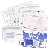 W2 Tax Forms 2025 with Envelopes, 6 Part W2 Kit of Laser Forms for 10 Employees - Compatible with Quickbooks Software & Laser, Inkjet Printers - with 3 W3s, 10 Self Seal Envelopes Included W2 Tax Forms 2025 with Envelopes, 6 Part W2 Kit of Laser Forms for 10 Employees - Compatible with Quickbooks Software & Laser, Inkjet Printers - with 3 W3s, 10 Self Seal Envelopes Included